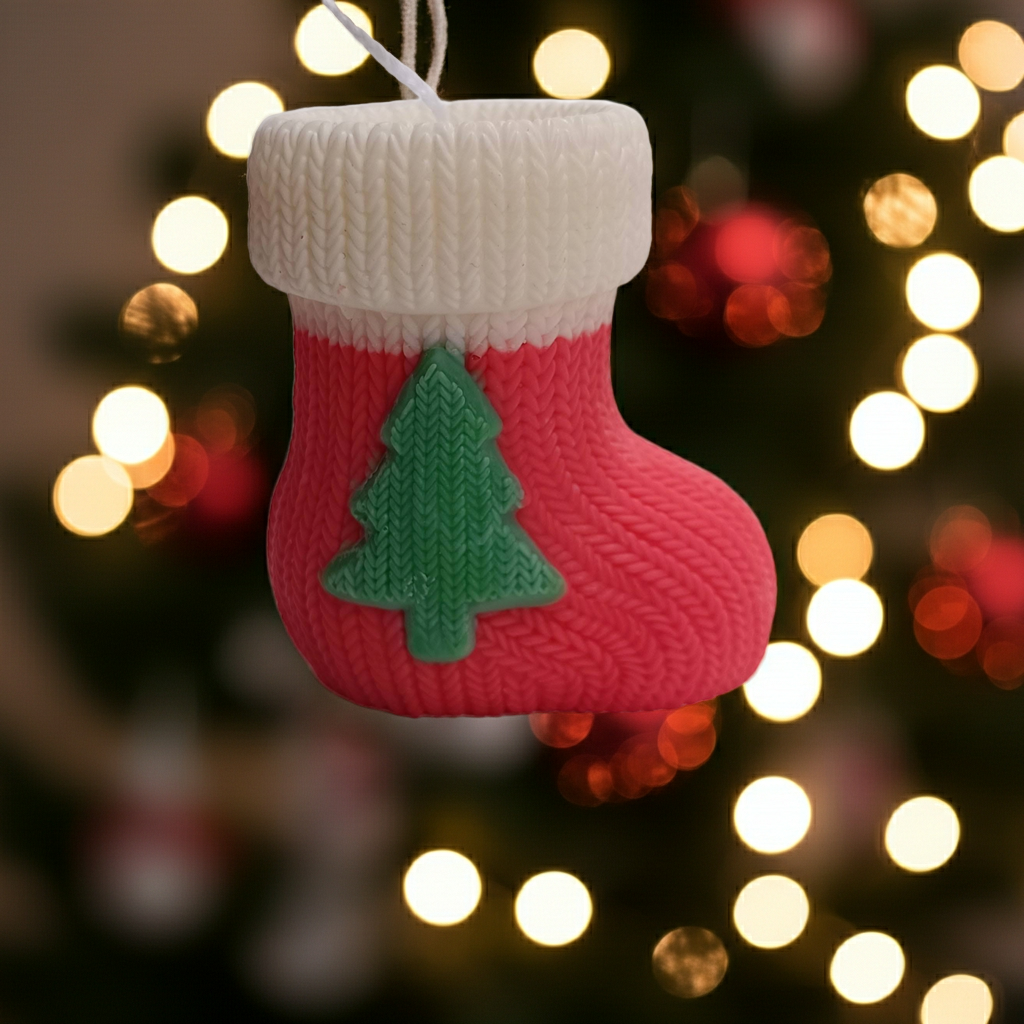 Vela Artesanal "Calcetín de Navidad"