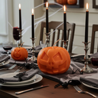 Vela Artesanal de Halloween "Calavera Calabaza"