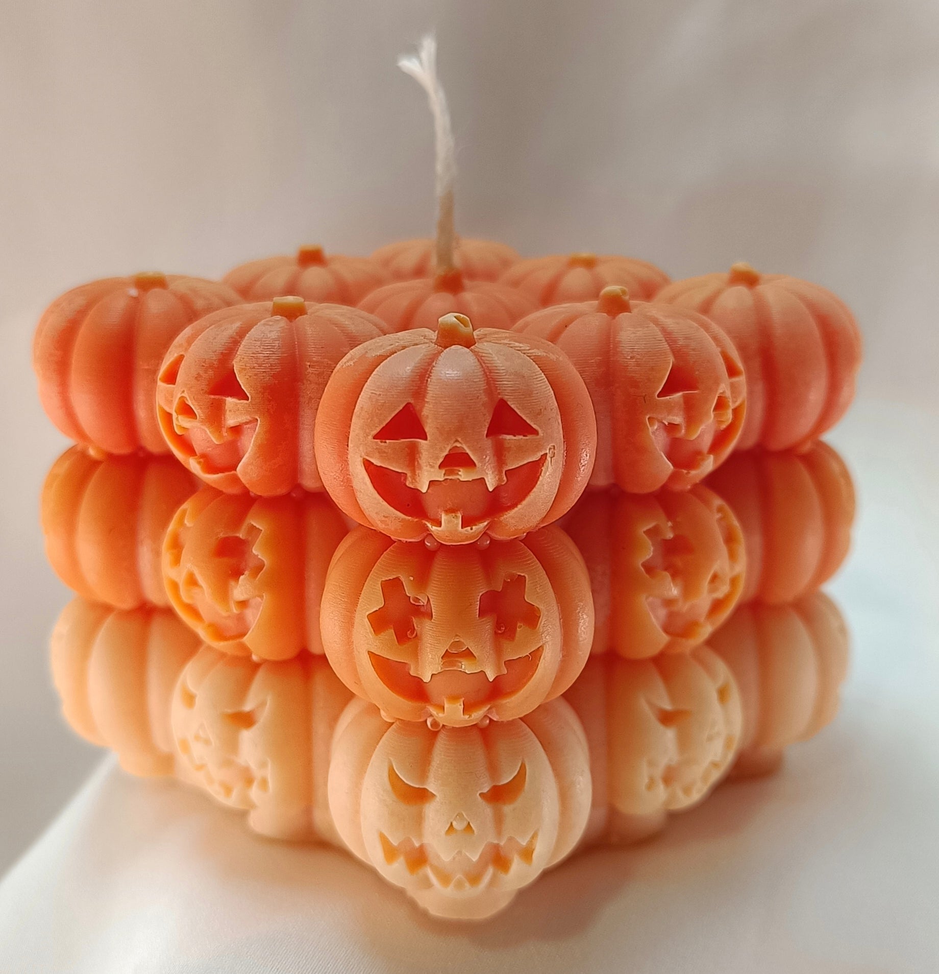 Vela Artesanal de Halloween "Calabazas Apiladas"