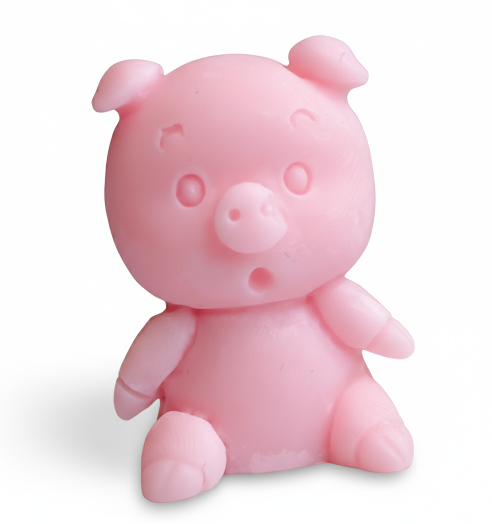 Vela Cerdito infantil de cera vegetal. Figura de animales de granja, souvenir de lujo 100% ecológico para cumpleaños y baby shower.