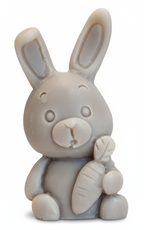 Vela Conejo con zanahoria, figura de lujo en cera vegetal. Escultura de animales de granja, regalo ecológico y adorable para Pascua o cumpleaños.