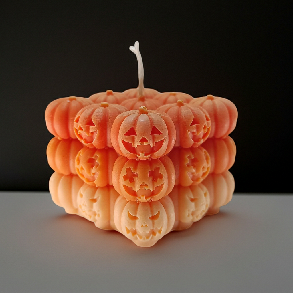 Vela Artesanal de Halloween "Calabazas Apiladas"