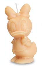 Vela Pata Clásica con lazo. Escultura de cera vegetal de lujo, ideal para decoración de fiesta infantil, bautizos o baby showers ecológicos.