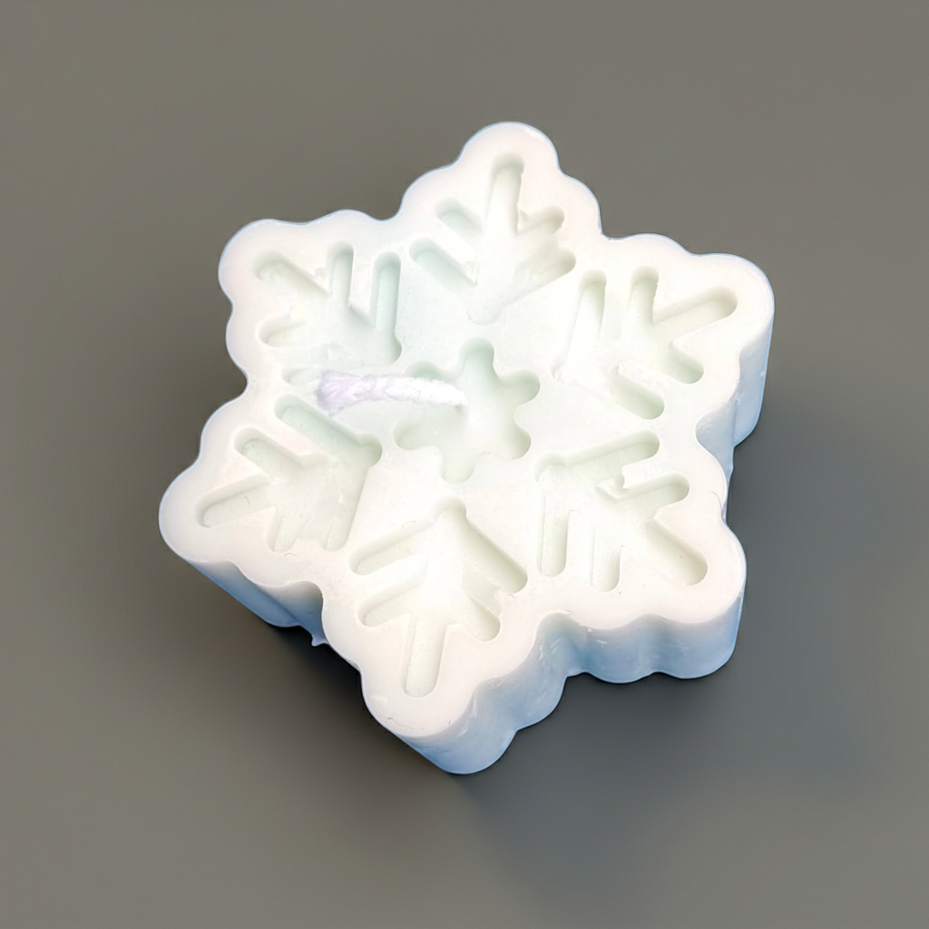 Vela Artesanal "Copo de Nieve" para Navidad