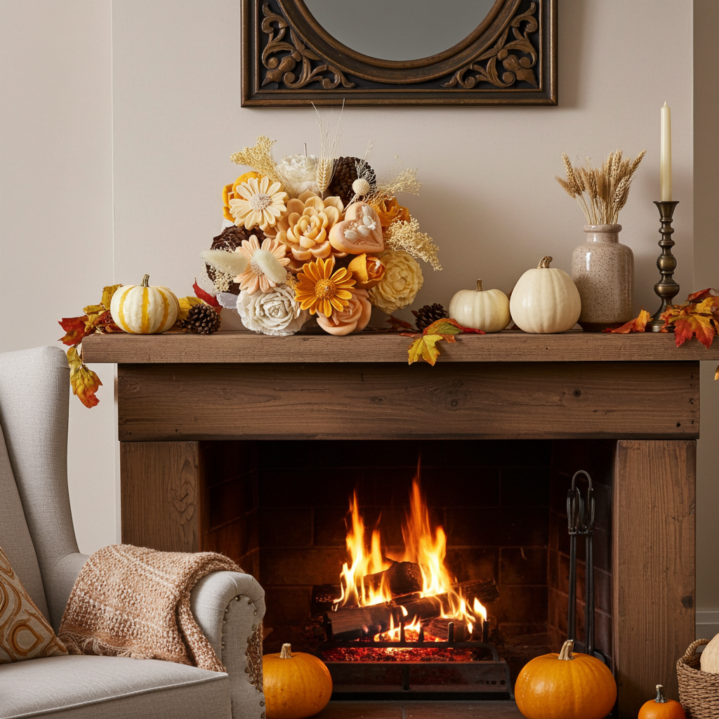 Ramo de Velas Otoñal de Cera "Cartago"