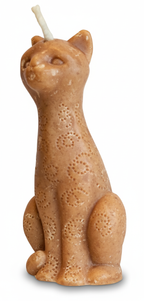 Vela Gato esbelto y elegante. Figura de lujo con patrón de cera, regalo ecológico ideal para amantes de los gatos y decoración de hogar.