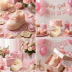 Vela recuerdo para Baby Shower unisex o Bautizo forma tenis bebé color nude