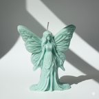 Vela Hada Escultura para Comunión | Detalle Ecológico de Lujo con Alas de Fantasía