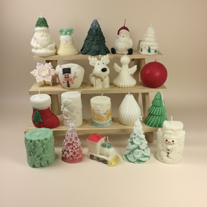 Pack "A Toda Luz" - Set Premium de 20 Velas Escultóricas de Navidad