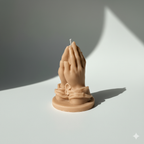 Vela de cera natural Manos Rezando. Detalle religioso de lujo para velatorio u homenaje. Souvenir 100% ecológico, ideal para ceremonias espirituales.