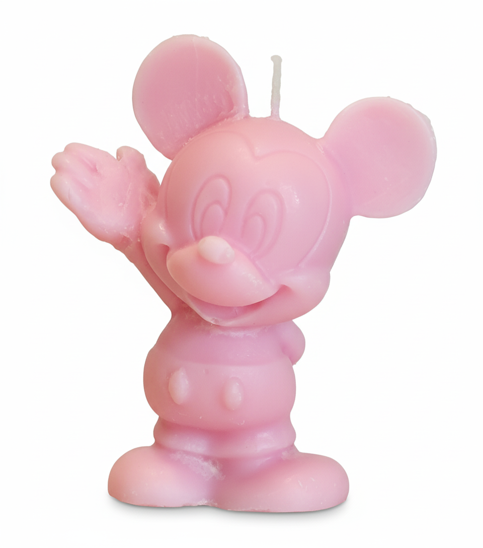 Vela Ratón Sonriente clásico para pastel. Figura de lujo en cera vegetal, detalle ecológico ideal para fiesta de cumpleaños infantil.