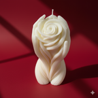 Vela de lujo Pareja Nupcial con rosas. Diseño romántico para regalos de compromiso o decoración de boda. Hecha a mano con cera ecológica.