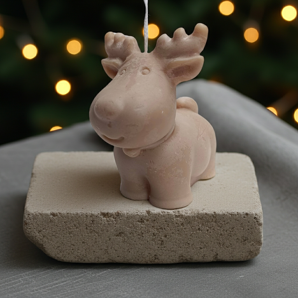 Vela Artesanal "Reno de Navidad"