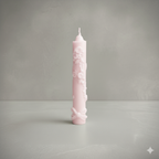 Vela Pilar Ceremonial de lujo, color rosa pálido. Souvenir ecológico con diseño de flores y lazos, ideal para Primera Comunión de niña.