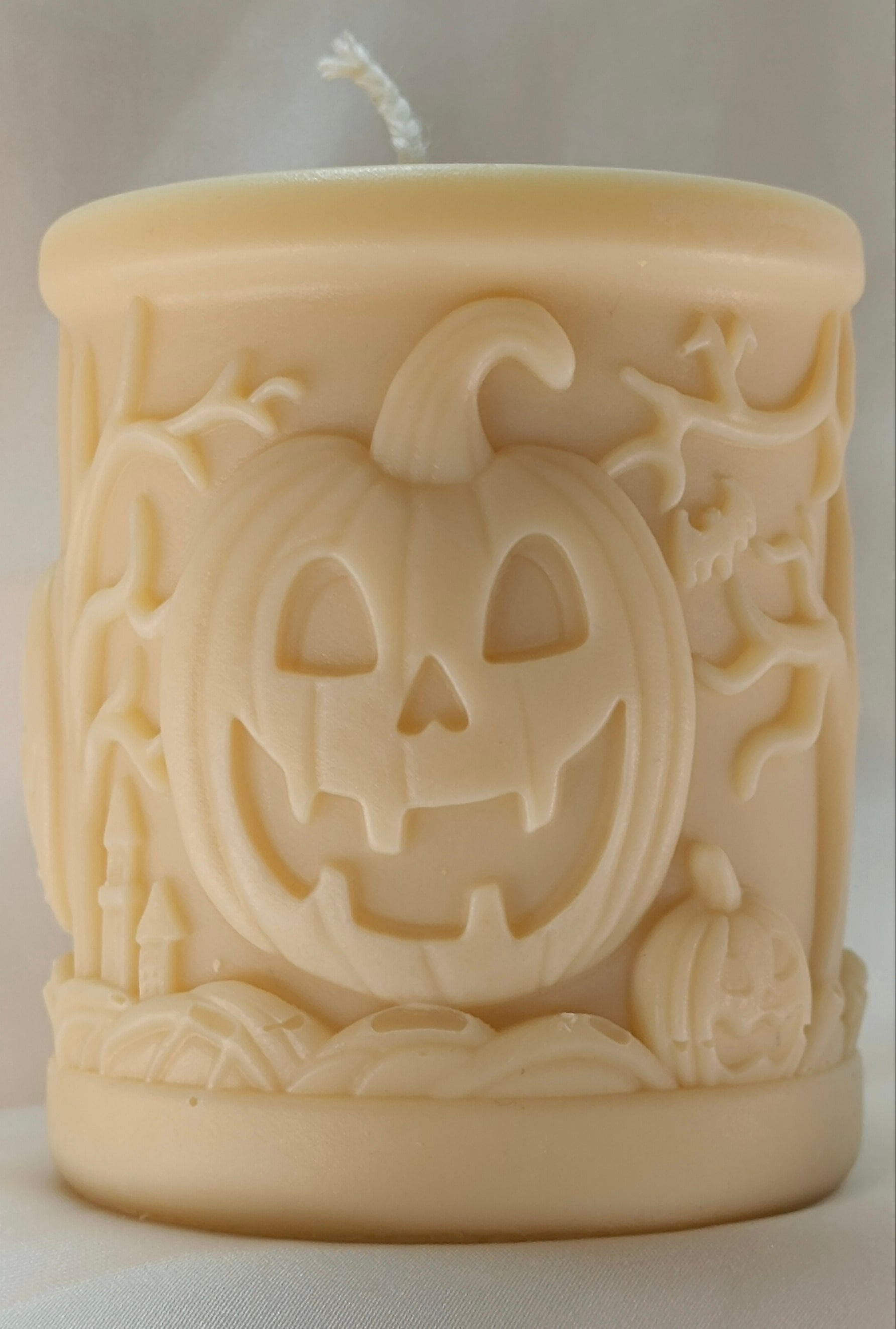 Vela Artesanal de Halloween "Calavera Calabaza"