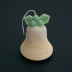 Vela Artesanal "Campana de Navidad" con Acebo y Mensaje