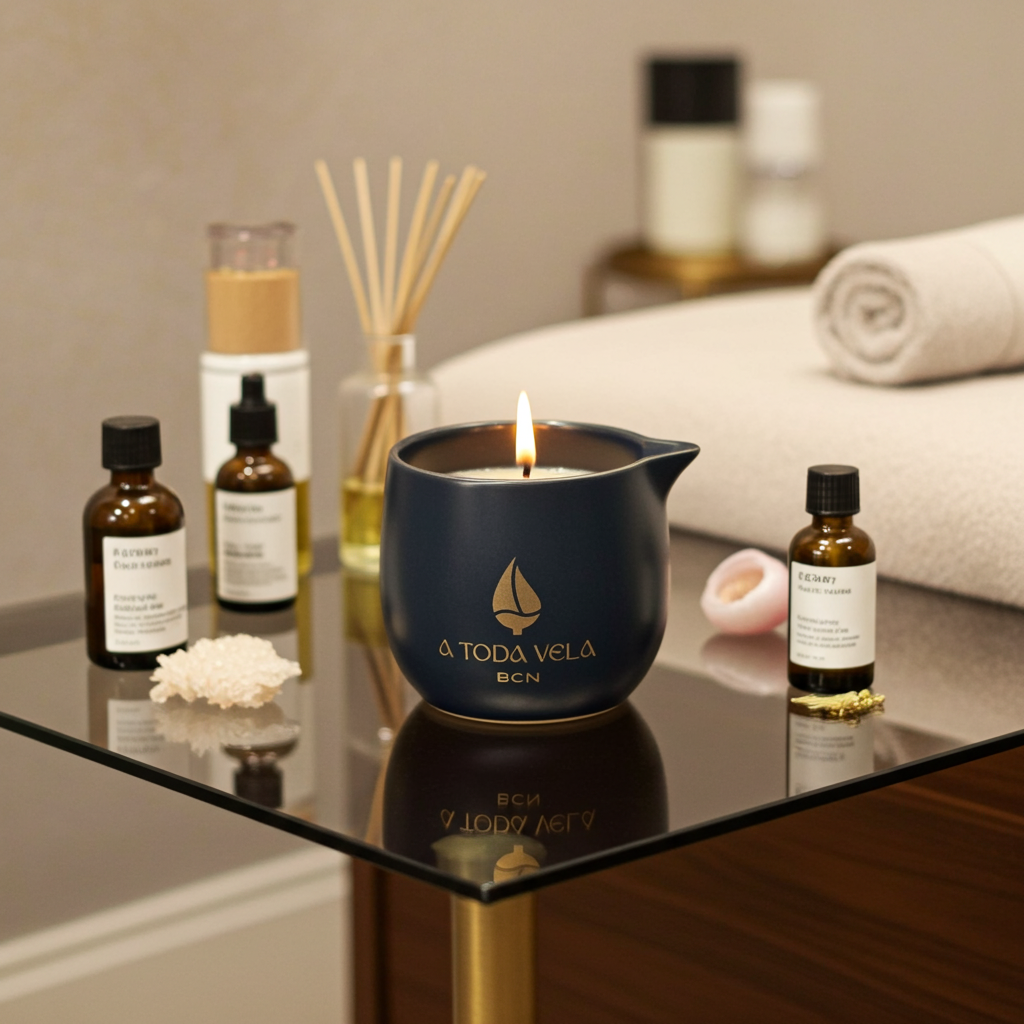 Vela de Masaje Mai no Kaori Lujo | Ritual Sensorial, Flor de Cerezo y Aceite de Arroz