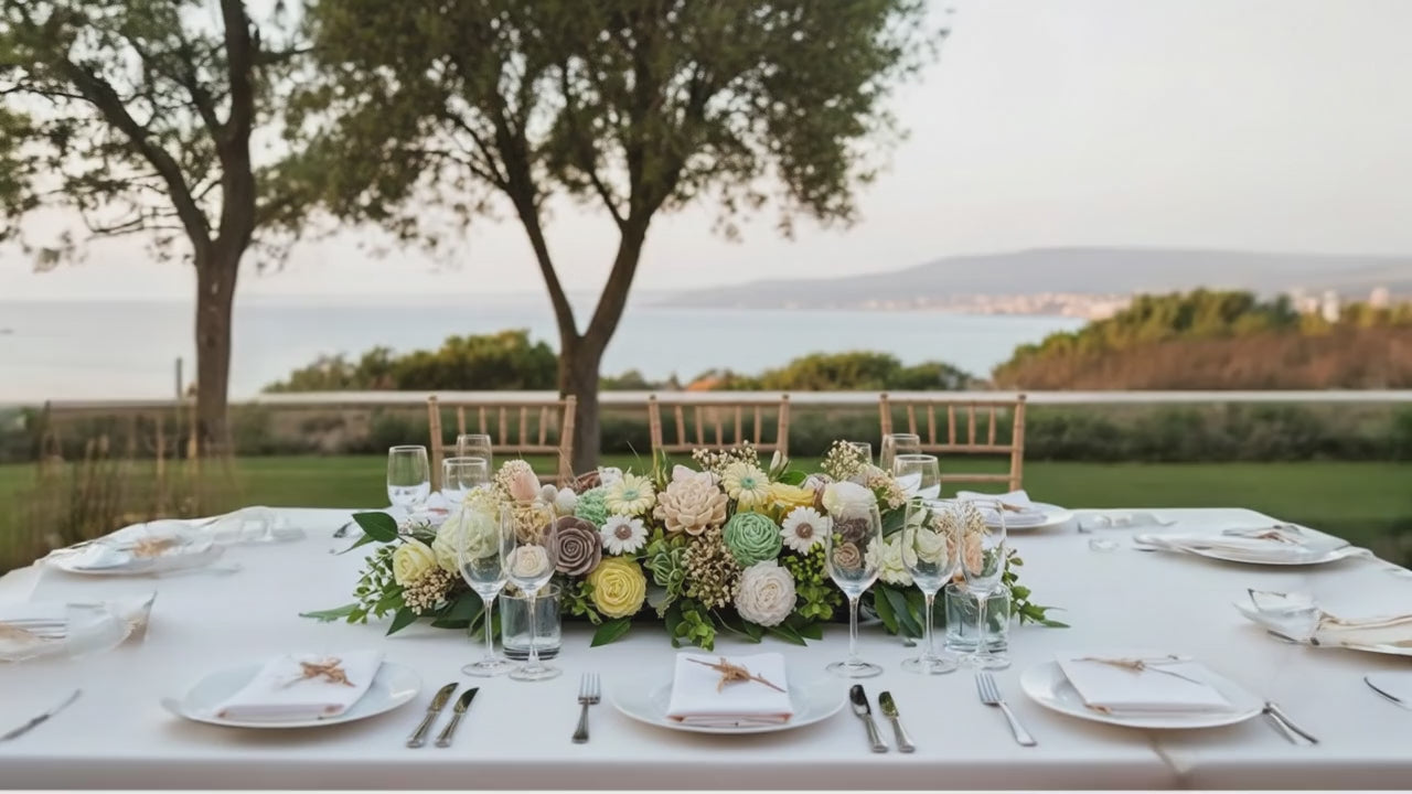 Centro de Mesa Floral de Cera "Alejandría"